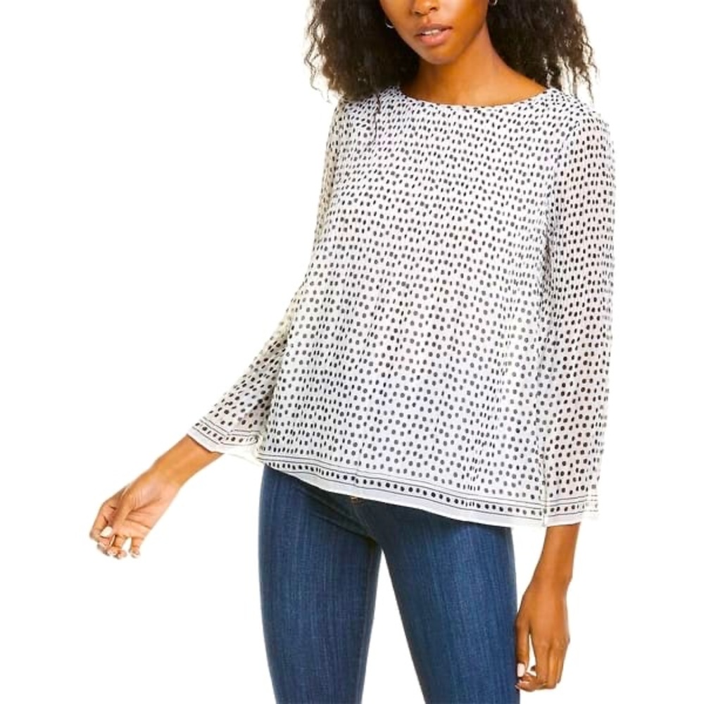 Max studio pleated chiffon blouse